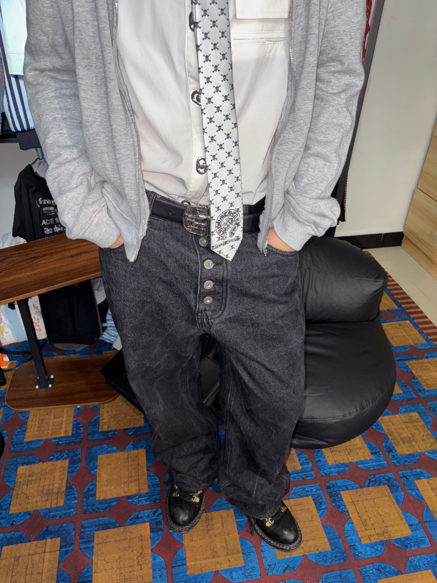 Handmade vintage chromeheart tie