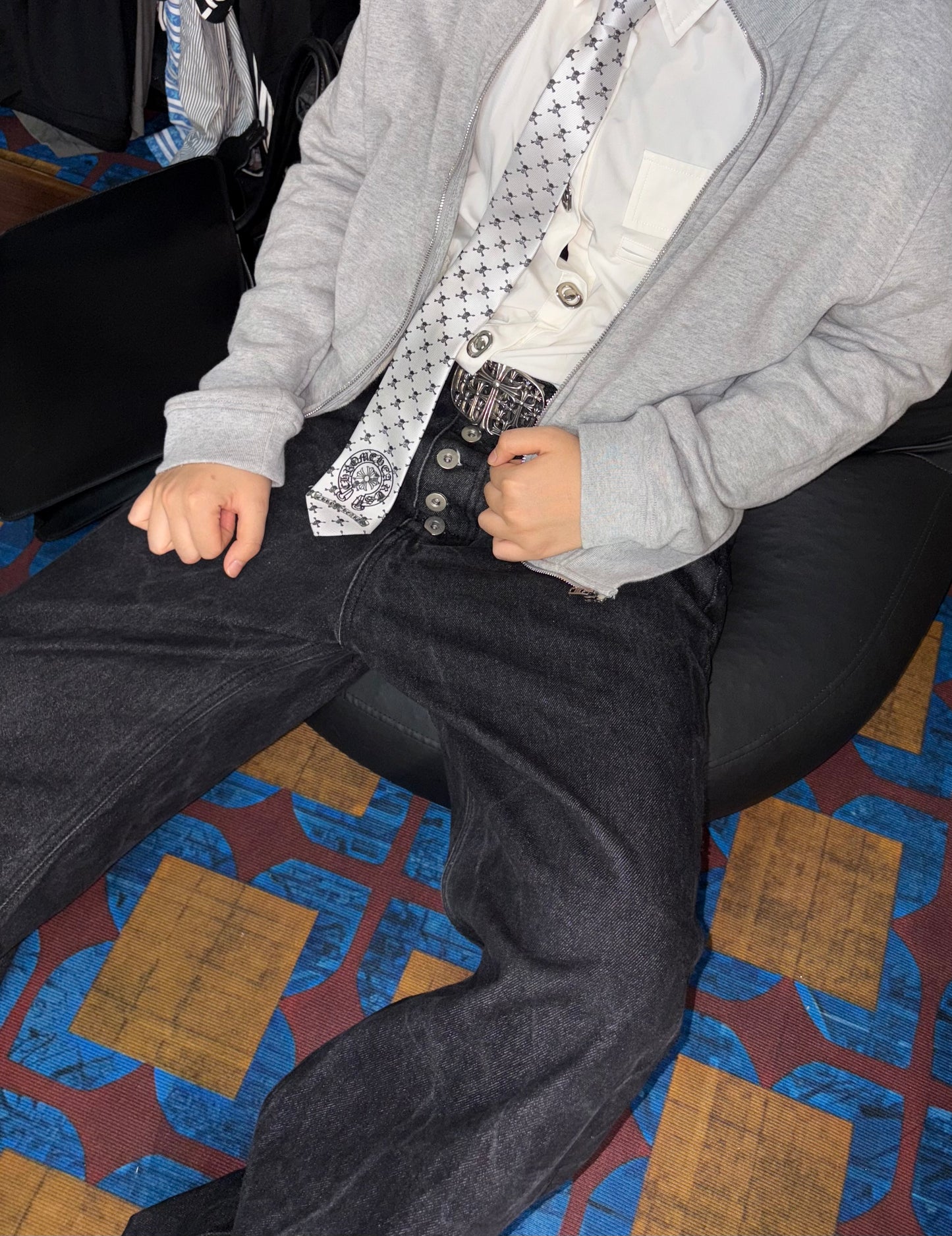 Handmade vintage chromeheart tie